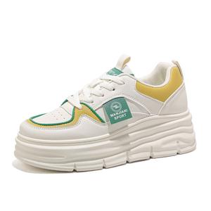 TAFN Низкие женские кроссовки для скейтбординга бежево-зеленого цвета