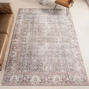 Ковер Hillstone Collection Marlowe Traditional Vintage Medallion Area Rug nuLOOM, 274x366 см, светло-серый