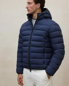 Мужская куртка с капюшоном и двойной молнией Ecoalf, темно-синий