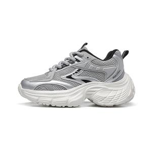 Нескользящие, износостойкие, легкие, низкие, массивные женские кроссовки Mulinsen, Silver