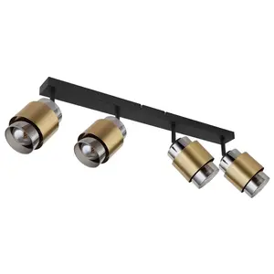 Светильник потолочный MILLEY E27, 1 шт., потолочный прожектор, стекло, латунь, гостиная, столовая Globo Lighting, Schwarz matt