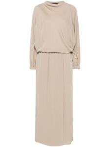 Шелковое платье миди Giorgio Armani, нейтральный цвет