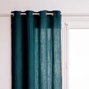 Штора Джамана хлопок - петролейный синий - 130x260 см - Atmosphera créateur d'interieur ATMOSPHERA CREATEUR D’INTERIEUR