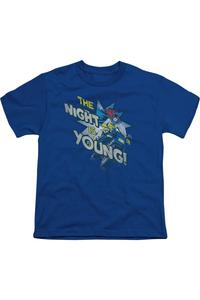 Футболка DC Comics "Ночь еще молода" с коротким рукавом для детей Gildan, синий