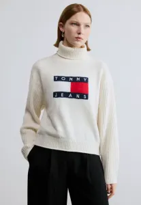 Свитер с высоким воротником и интарсией в стиле томми Tommy Jeans, Ancient White