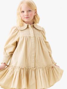 Детское платье с вышивкой и воротником-стойкой Angel & Rocket, Stone