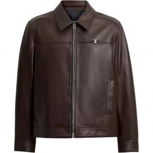 COACH Кожаная курта в стиле херитейдж, Brown