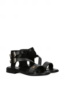 Сандалии с ремешком на пряжке Elisabetta Franchi La Mia Bambina, черный