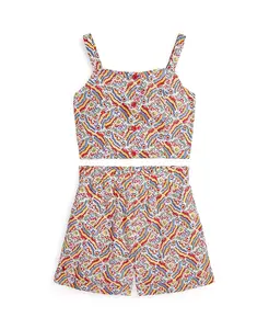 Комплект из топа и шорт с принтом Riviera для девочек постарше (2 предмета) Polo Ralph Lauren, желтый