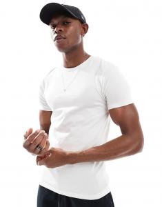 Футболка ASOS DESIGN Essential Muscle Fit кремового цвета