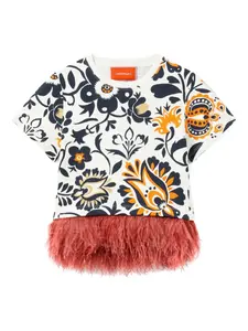 Футболка La Scala с перьями и цветочным принтом La DoubleJ, белый