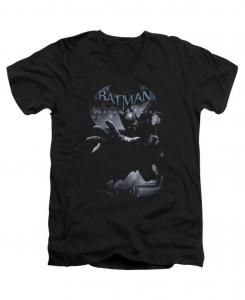 Мужская футболка с коротким рукавом и V-образным вырезом по мотивам игры Arkham Origins Out Of The Shadows Batman, Black