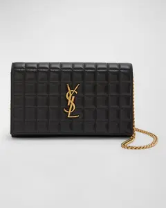 Кошелек Cassandra из стеганой кожи ягненка на цепочке Saint Laurent