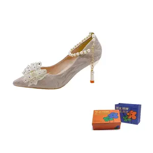 WOXXXN Женские туфли на высоком каблуке серебристо-шампань 7 см, цвет Champagne 7CM