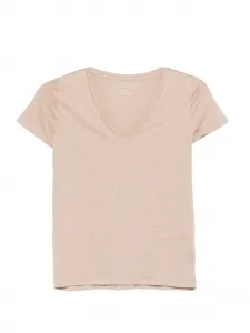 Футболка с короткими рукавами и V-образным вырезом Majestic Filatures, бежевый