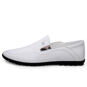 Mulinsen Повседневные кожаные туфли мужские низкие черно-белые с белым кожаным верхом, цвет White Leather Upper[Leather Shoe Size: Size 40 in This Model = Sports Shoe Size 41]