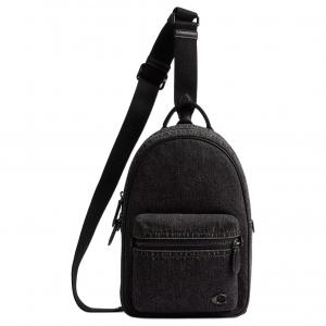 COACH Черный мужской джинсовый слинг-бэг большой