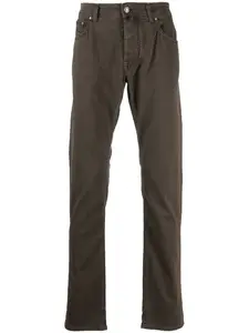 Прямые брюки с нашивкой-логотипом JACOB COHEN, коричневый