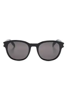 Солнцезащитные очки в квадратной оправе с логотипом Saint Laurent Eyewear, черный