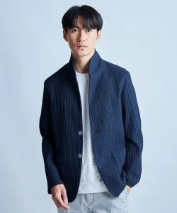 Жаккардовый жакет с вафельной отделкой и воротником-стойкой Union Station, цвет Navy