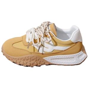 BINGO DUCK Женские дышащие легкие низкие кеды на платформе с амортизацией желтые, цвет Yellow