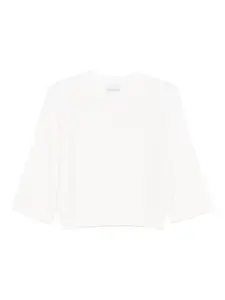 Топ в рубчик с короткими рукавами Forte Forte, нейтральный