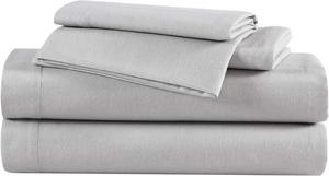 Комплект постельного белья Eddie Bauer для двуспальной кровати, из хлопковой фланели, с соответствующей наволочкой, с начесом для дополнительной мягкости, незаменимый предмет для общежития, сертифицирован Oeko-Tex (серый), Grey