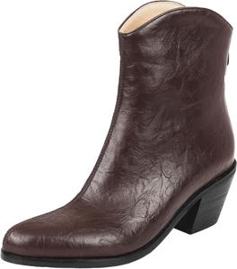 Женские модные ботильоны LYYSKY с заостренным носком и высокими каблуками 6,5 см, короткие ботинки до щиколотки, лаконичные, размер US4-US15, Brown(168-15)