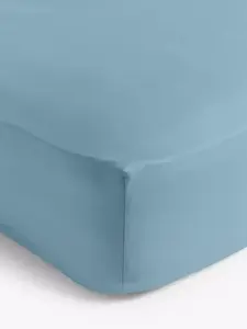 Простыня на резинке John Lewis Crisp & Fresh 200 Thread Count Egyptian Cotton Standard, цвет lake/blue