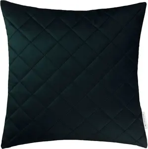TOM TAILOR HOME декоративная подушка "FrenchVelvet Quilt", чехол без наполнителя, 1 шт 45х45 см, цвет flaschengrün/grün/grasgrün + gemustert