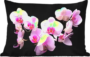 Подушка для улицы - Орхидея - Цветы - Розовый - Флора - 50x30 см - Устойчива к погодным условиям - Подушка для отдыха - Подушка для дивана - Украшение для гостиной MuchoWow