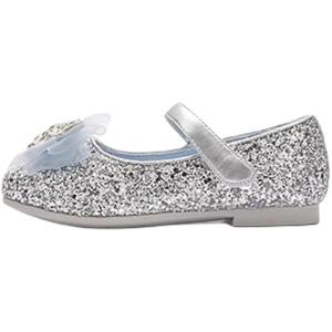 BALABALA Детские кожаные туфли дымчато-серого и серебристого цвета для детей 3–7 лет