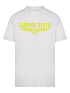 Футболка Sniper Elite с желтым логотипом белого цвета F4NT4STIC