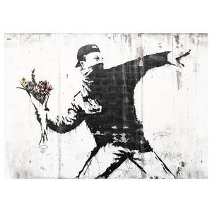 Картина на холсте A.S. Création Banksy Flower Thrower цвет weiß/schwarz