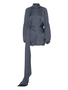 Мини-платье с атласным галстуком ROTATE BIRGER CHRISTENSEN, синий