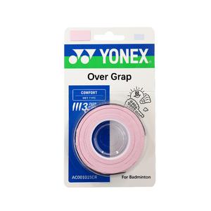YONEX Лента для рукоятки бадминтонной ракетки Ice Blue/Pink, полиуретановая, тонкая, набор из 3 штук