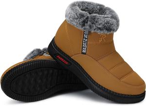 Женские зимние сапоги TEMOFON, теплые ботинки до щиколотки, водонепроницаемые, с меховой подкладкой для улицы, 07-Yellow