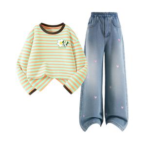 Детская повседневная спортивная одежда Disney, Di Floral Karat Gold Ti Color+Solid Color Sea Salt Blue