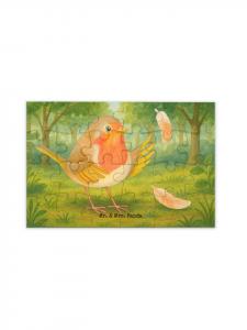 Mr. & Mrs. Panda Дизайн пазла «Перья малиновки» без надписи белым цветом