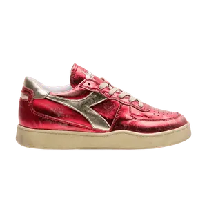Кроссовки Diadora Wmns Mi Basket Low Metallic 'Distressed Carmine Red', красный