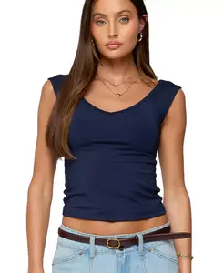 Женский топ Angeline с широким вырезом "лодочка" Edikted, синий