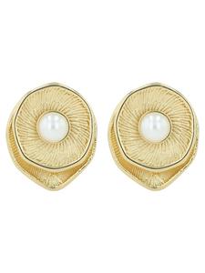 Adeliás Женские серьги - серьги-гвоздики из нержавеющей стали с белой жемчужиной