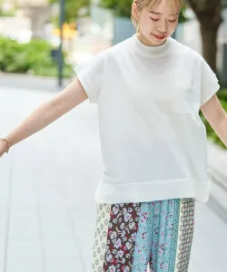 Летний вязаный топ Salako с французскими рукавами и высоким воротником Coen, цвет Off White