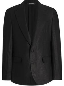 Льняной однобортный пиджак Dolce & Gabbana, черный