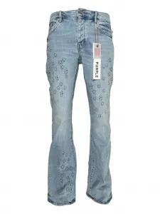 Фактурные расклешенные джинсы Purple Brand, синий