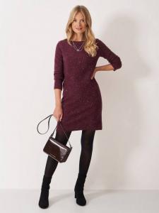 Платье-джемпер Cara Glitterball Crew Clothing, Burgundy Red