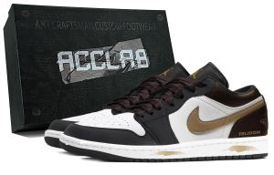 Jordan Air 1 устойчивые к истиранию низкие баскетбольные кроссовки мужские черный коричневый