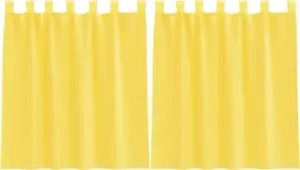 Шторы из вуали с петлями, 2 шт., желтые, 140x140 см vidaXL