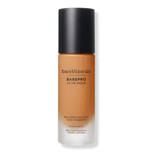 Основа BAREPRO 24HR Wear Skin-Perfecting Matte Liquid Foundation Mineral SPF 20 bareMinerals, Medium Deep 43 Neutral (for medium deep neutral skin with a subtle golden hue)