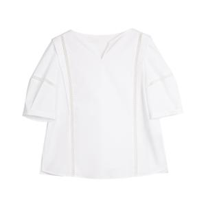 ELLE Рубашка женская белая с острым воротником тонкая